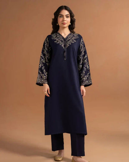 BLUE TOPAZ EMB 2Pc - Stylosefashion