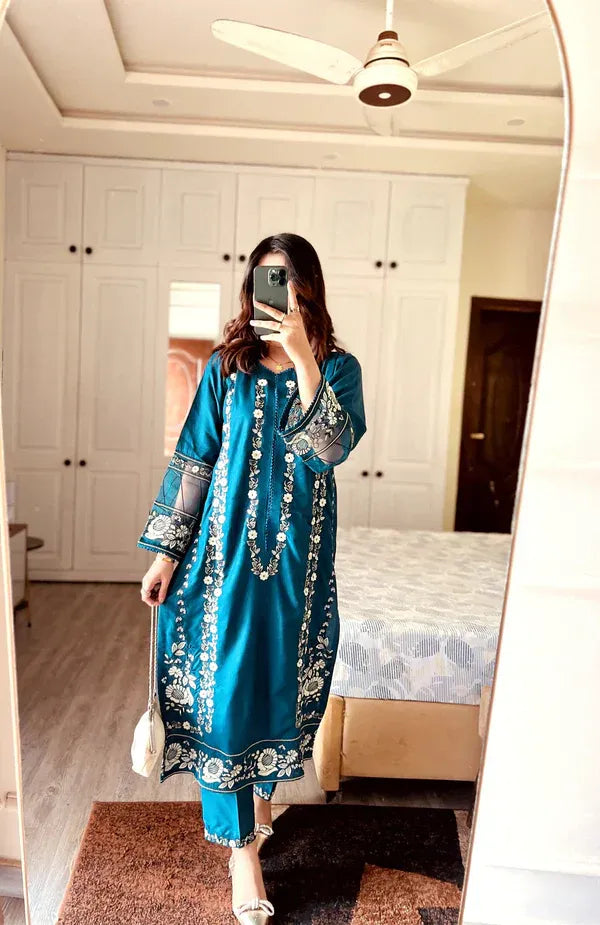 SEHAR ZINK EMB 2PC - Stylosefashion