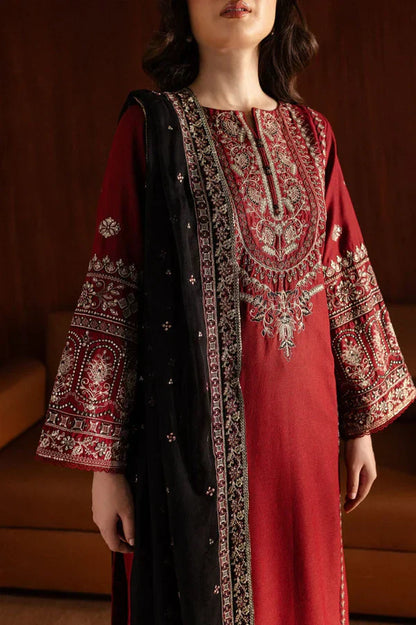 Lal pari Embroidered 3pc - Stylosefashion