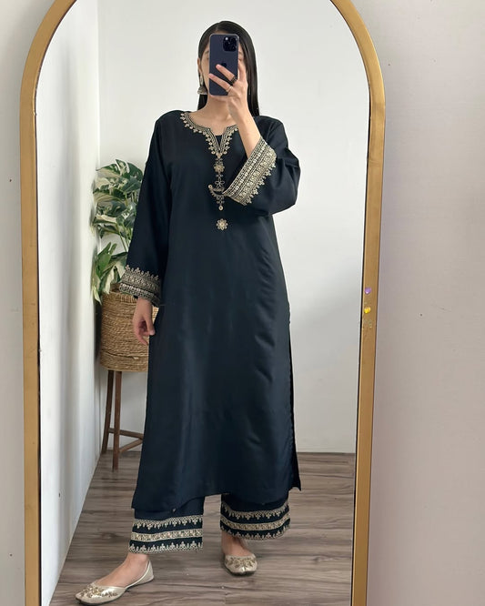 BLACK IRIS LONG LENGHT 2PC - Stylosefashion