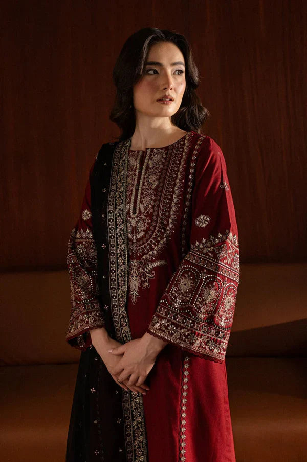 Lal pari Embroidered 3pc - Stylosefashion