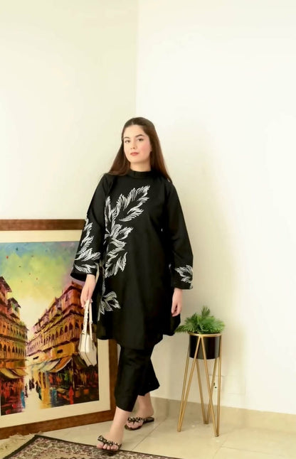 Jazmine Plazzoo Emb 2pc - Stylosefashion