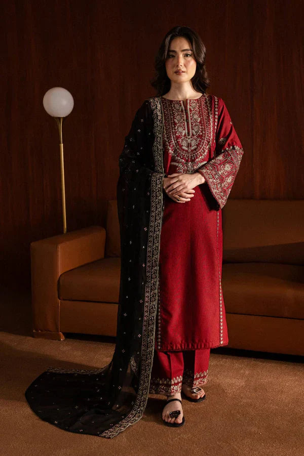 Lal pari Embroidered 3pc - Stylosefashion