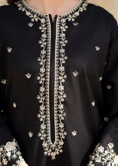 Black Gulab Embroidery 2pc - Stylosefashion