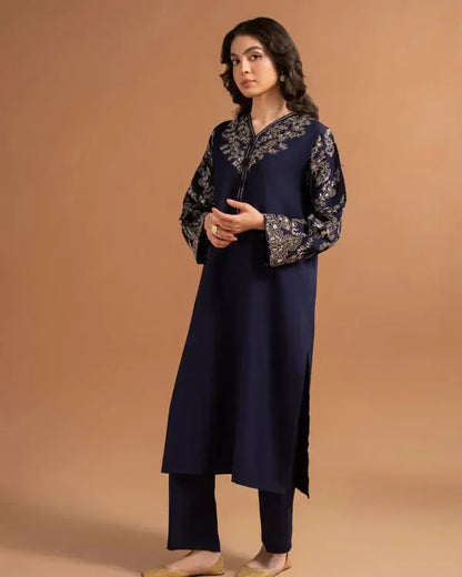 BLUE TOPAZ EMB 2Pc - Stylosefashion