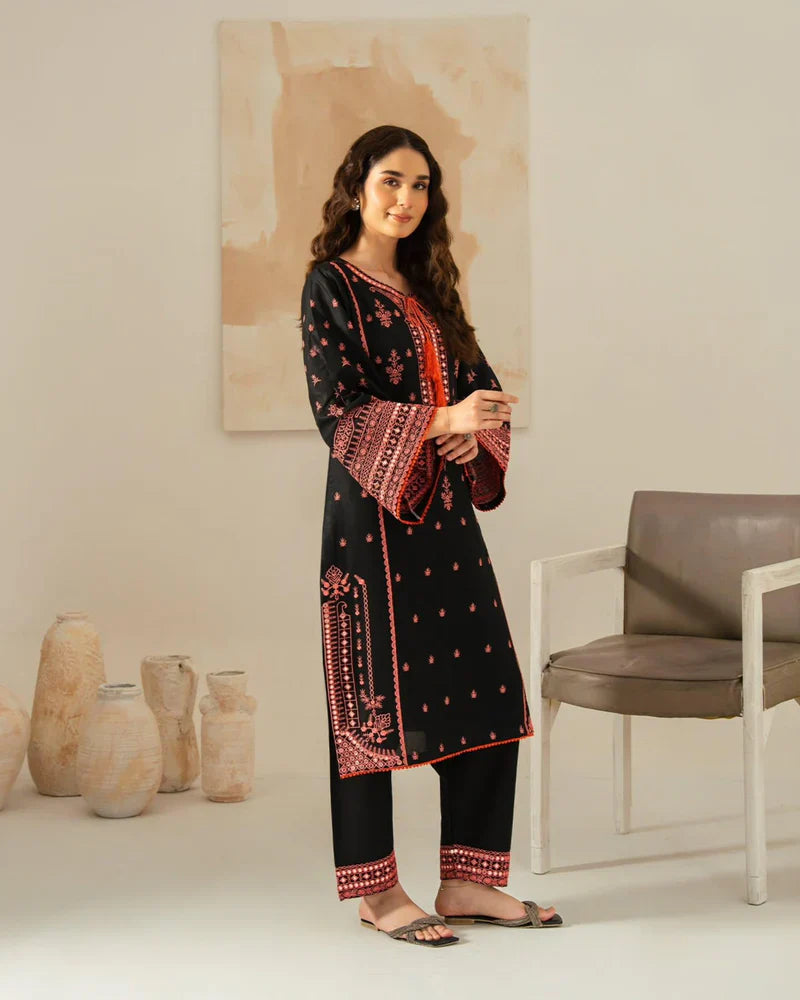 AJAL EMBROIDED 3PC - Stylosefashion