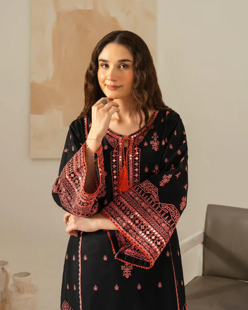 AJAL EMBROIDED 3PC - Stylosefashion